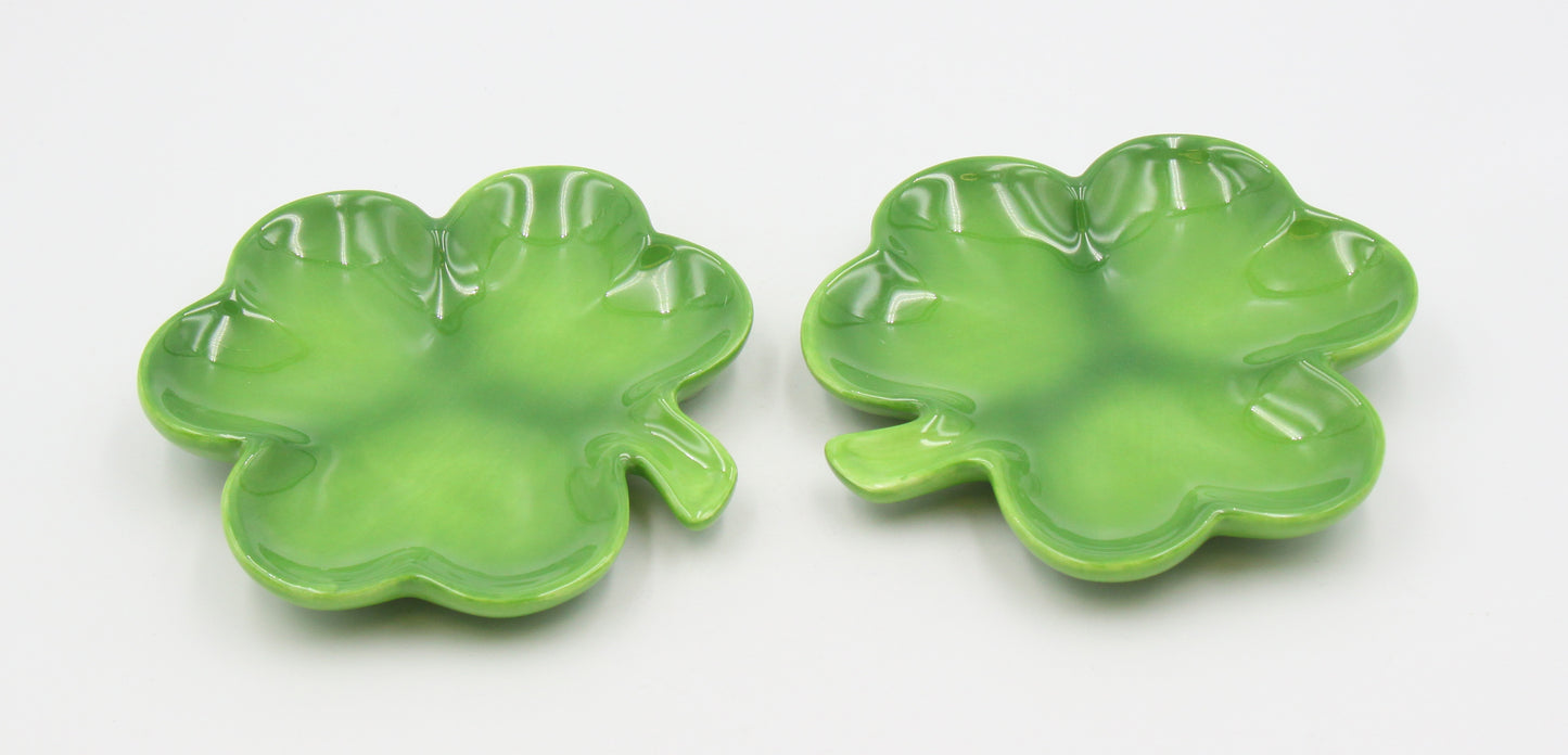 Ceramic Shamrock Plates-Set of 2, Home Décor, Gift for Her, Gift for Mom, Kitchen Décor, Irish Saint Patrick’s Day Décor