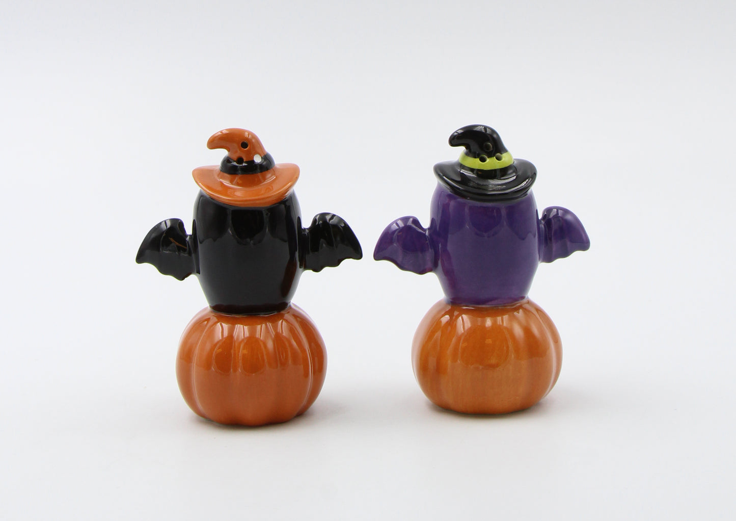 Ceramic Halloween Decor Owl Witches Sitting on Pumpkins Salt and Pepper, Home Décor, Gift for Her, Gift for Mom, Kitchen Décor, Fall Décor