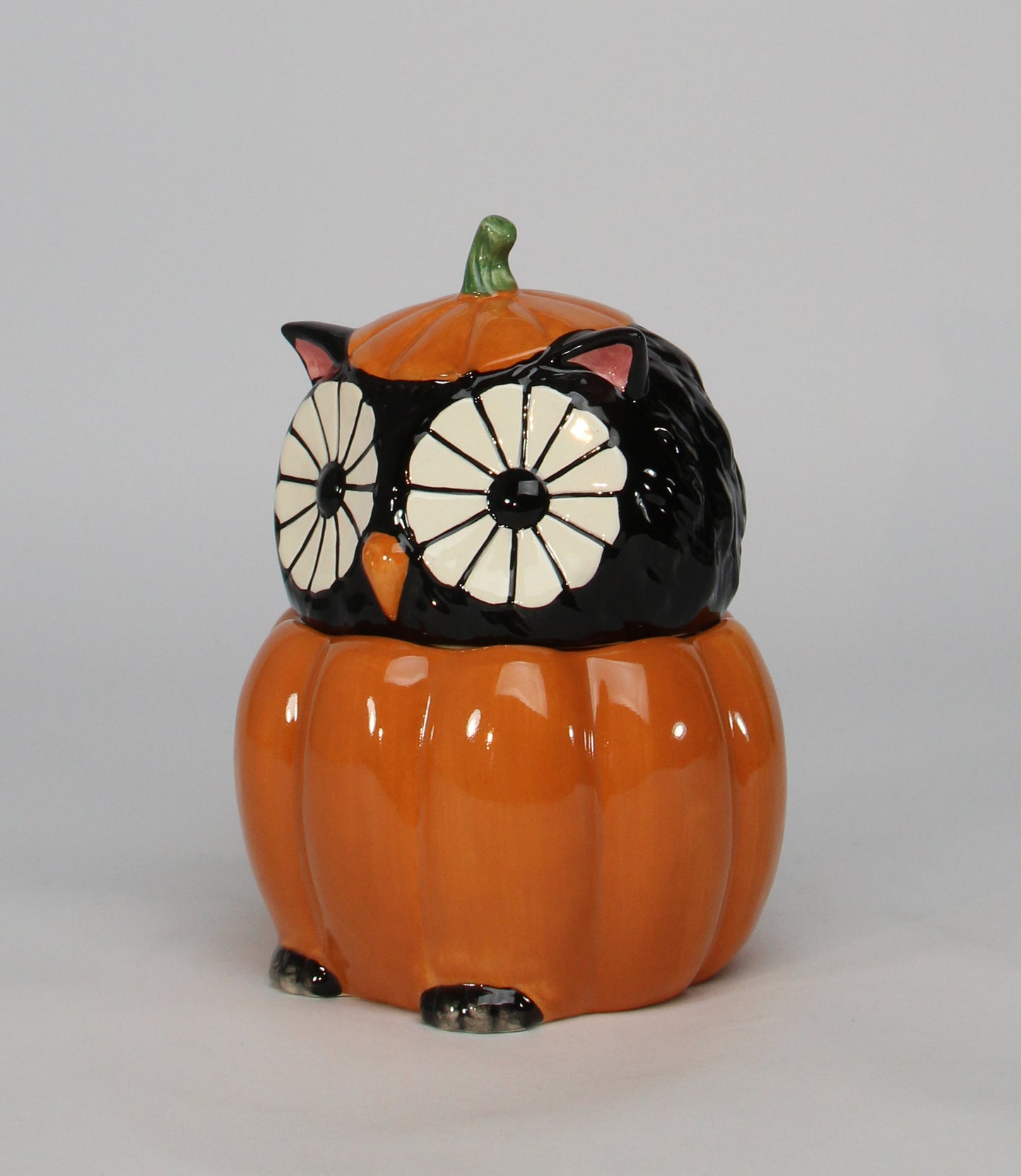 Ceramic Black Owl Pumpkin Candy Box, Home Décor, Gift for Her, Gift for Mom, Kitchen Décor, Fall Décor, Halloween Décor