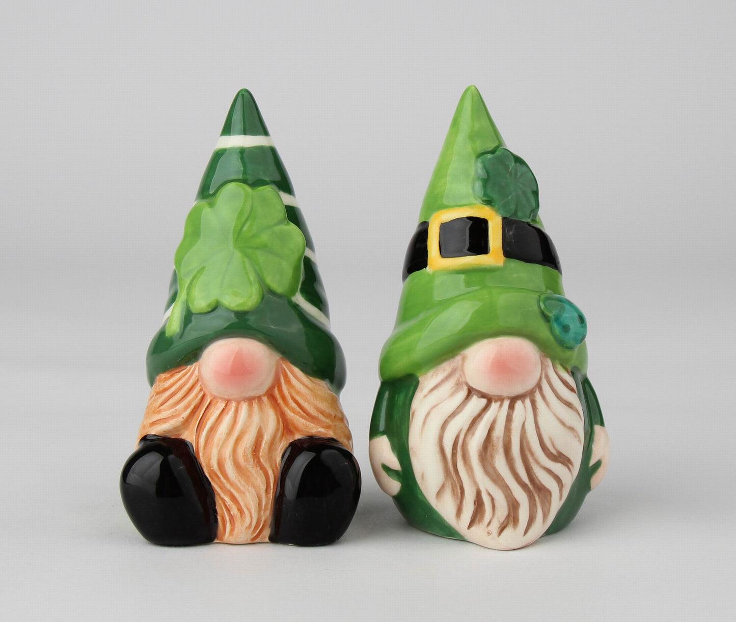 Ceramic Irish Gnomes Salt and Pepper Shakers, Home Décor, Gift for Her, Gift for Mom, Kitchen Décor, Irish Saint Patrick’s Day Décor