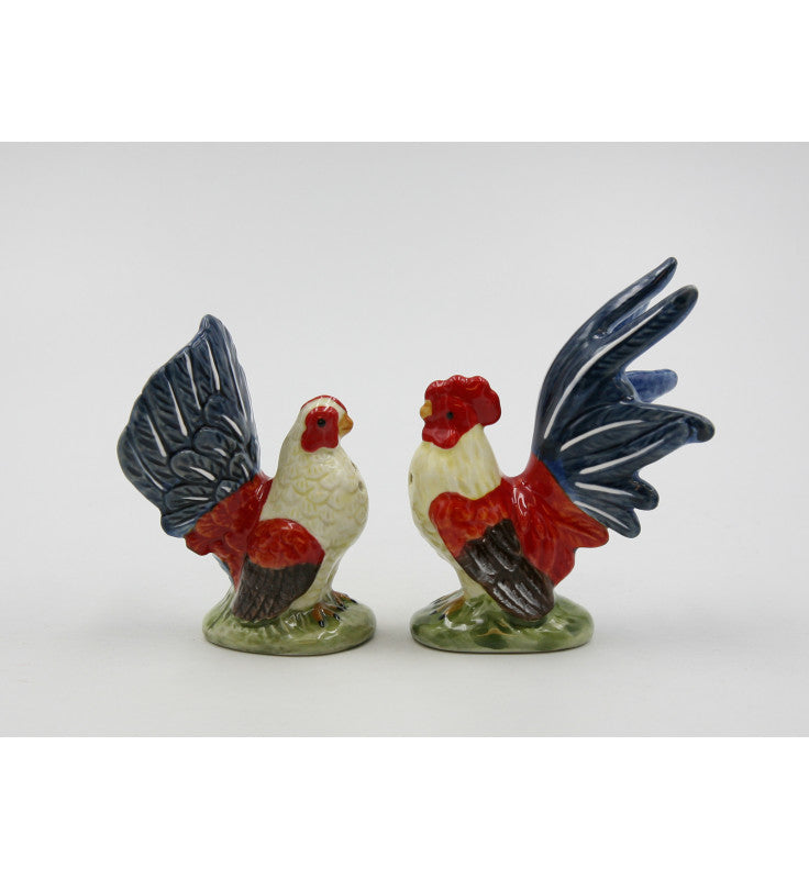 Mini Blue Rooster Salt And Pepper - kevinsgiftshoppe