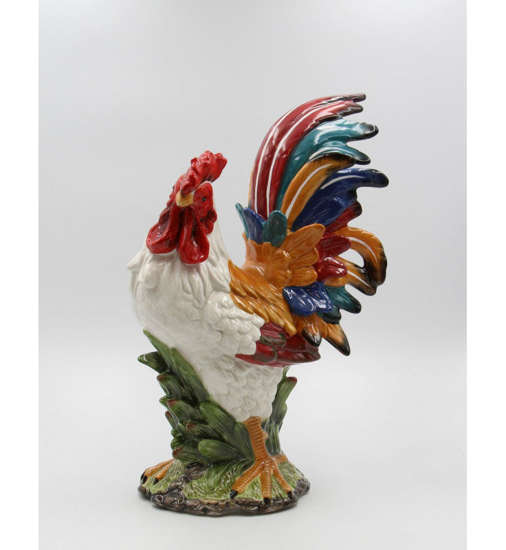 Harvest White Rooster Figurine - kevinsgiftshoppe