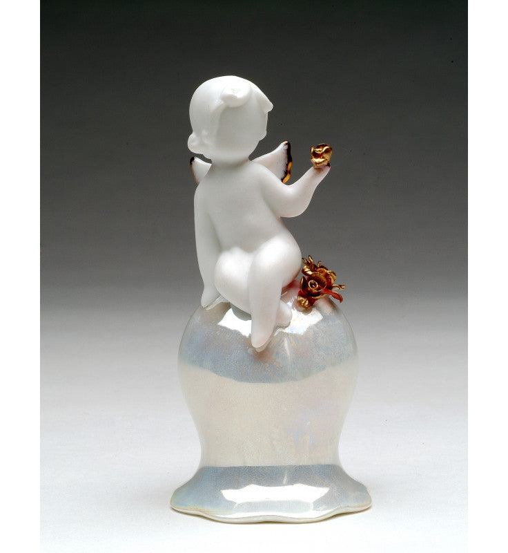 Ceramic Cherub Angel Bell, Home Décor, Religious Décor, Religious Gift, Church Décor, Baptism Gift