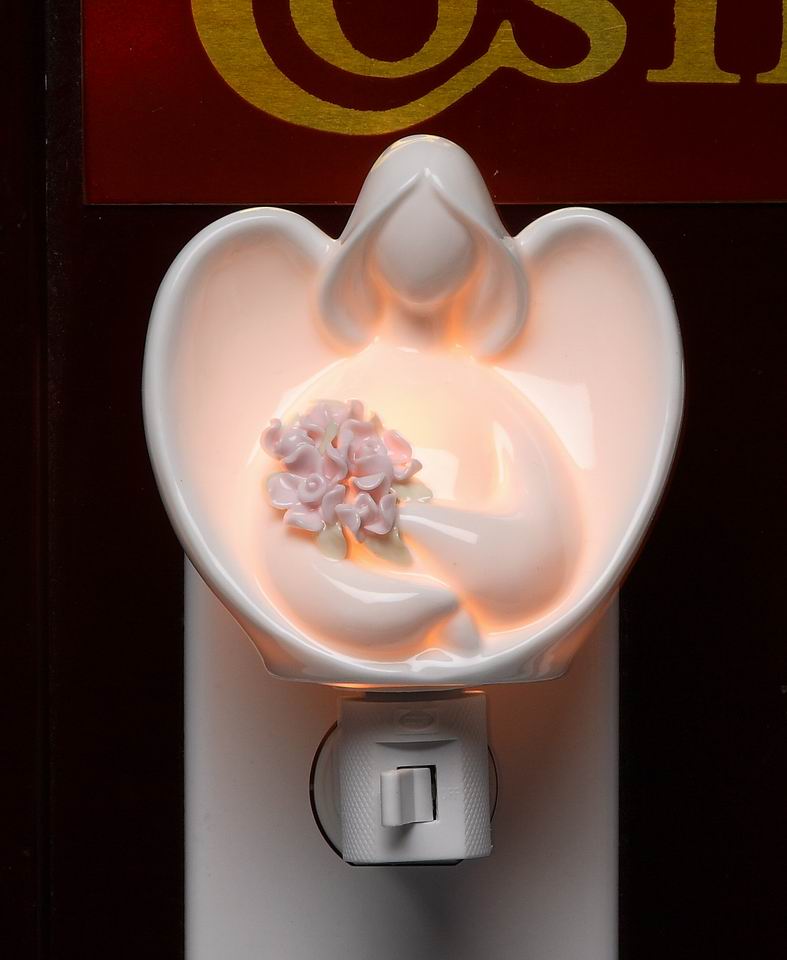 Angel With Flowers Plug-In Night Light - kevinsgiftshoppe