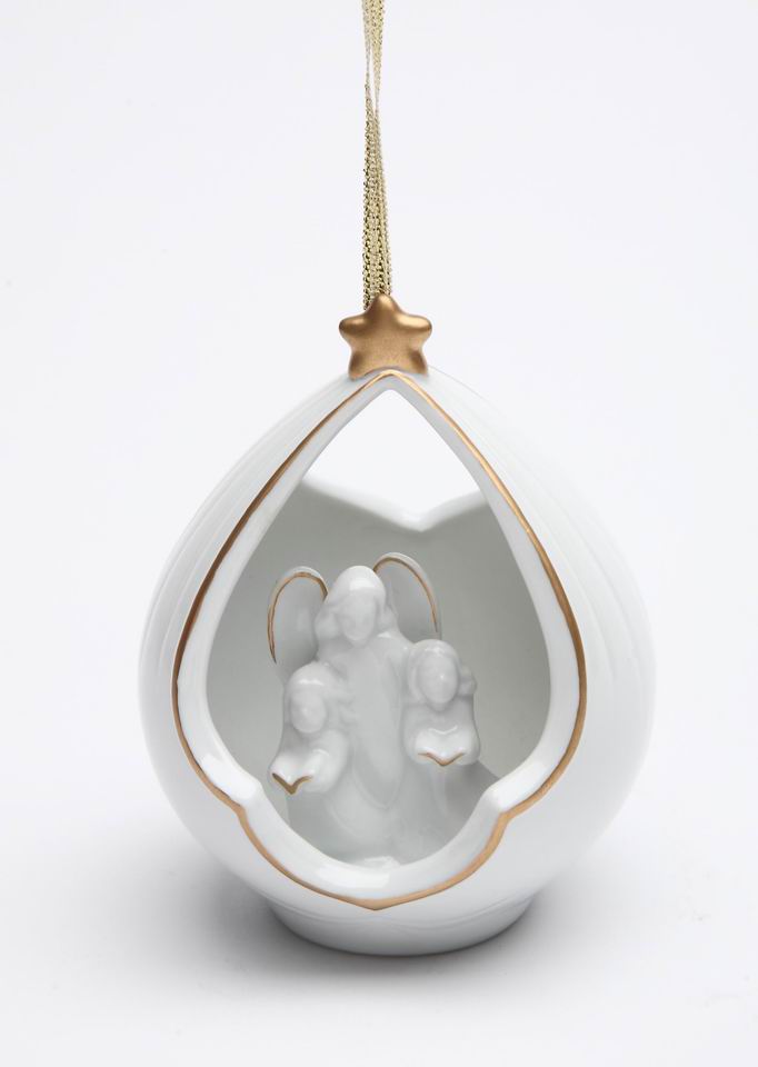 Ceramic Guardian Angel Ornament, Home Décor, Religious Décor, Religious Gift, Church Décor, Baptism Gift