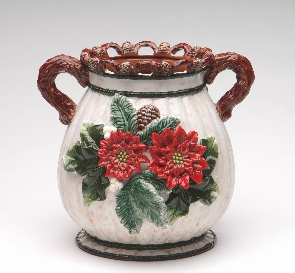 Ceramic Christmas Decor Poinsettia Bouquet Pot, Home Décor, Gift for Her, Gift for Mom, Kitchen Décor, Christmas Décor