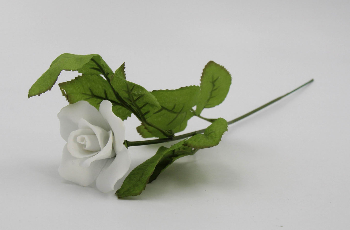 Hand Crafted Ceramic White Rose Flower-Vase NOT Included, Valentines Day Decor, Wedding Décor or Gift, Anniversary Décor, Anniversary Gift