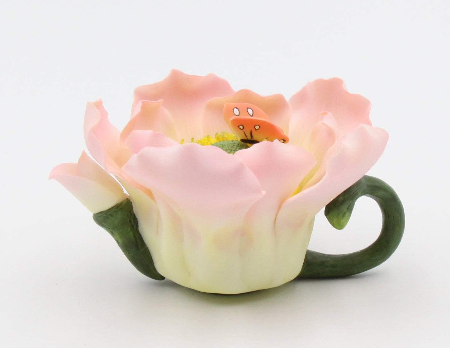 Mini Ceramic Wild Rose with Butterfly Teapot Figurine, Gift for Her, Gift for Mom, Kitchen Décor, Tea Party Décor, Café Décor, Kitchen Decor