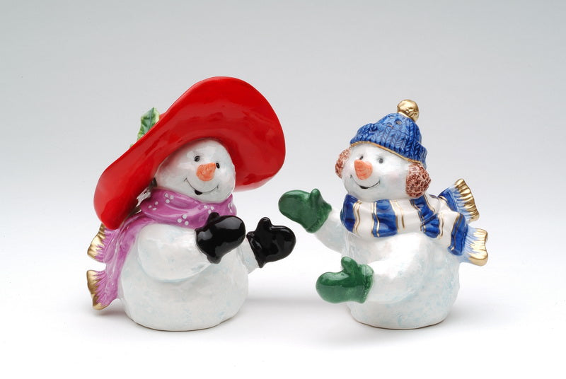 Ceramic Christmas Snowman Couple Salt & Pepper Shakers, Home Décor, Gift for Her, Gift for Mom, Kitchen Décor, Christmas Décor
