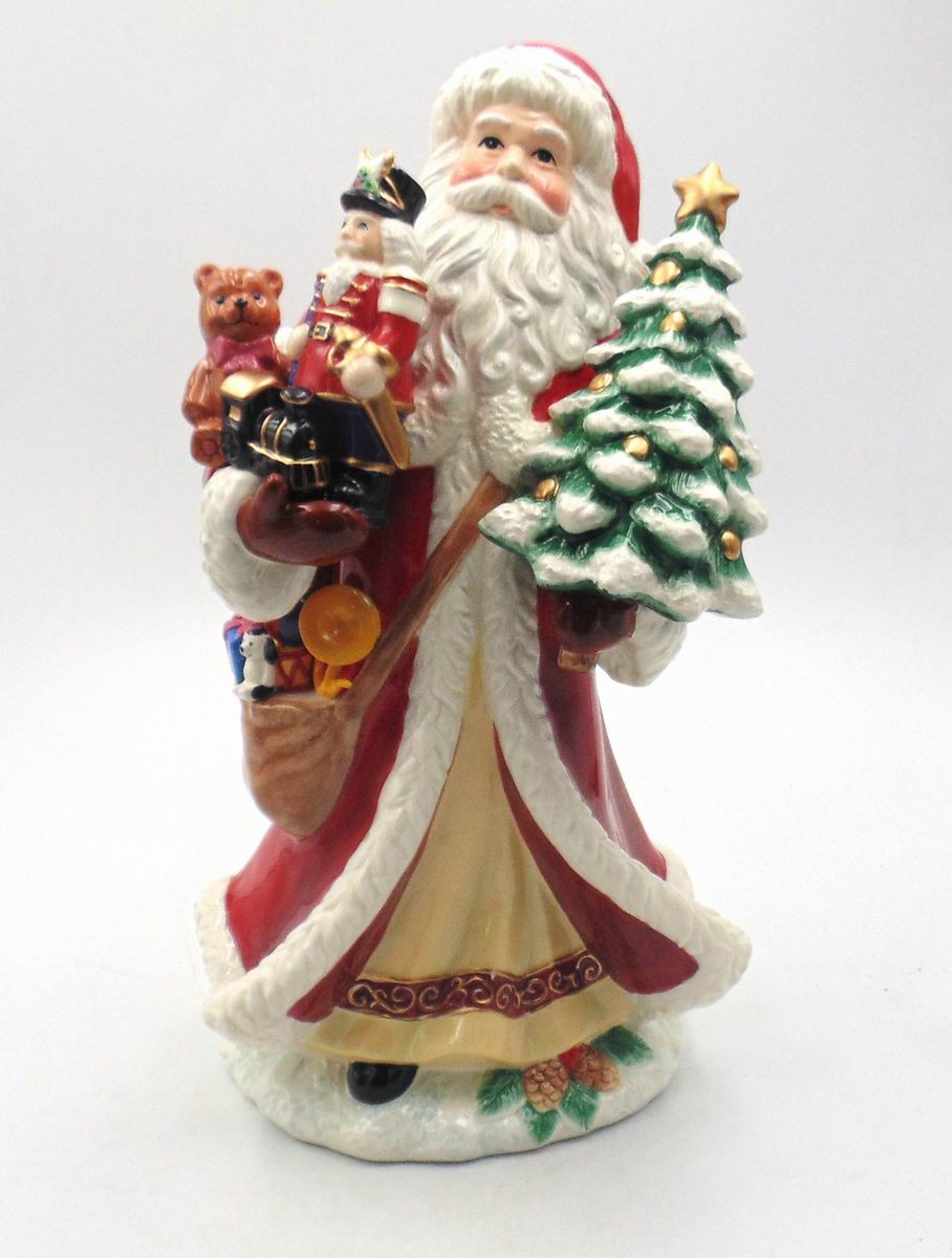 Ceramic Santa Holding Toys Statue, Home Décor, Gift for Her, Gift for Mom, Kitchen Décor, Christmas Décor