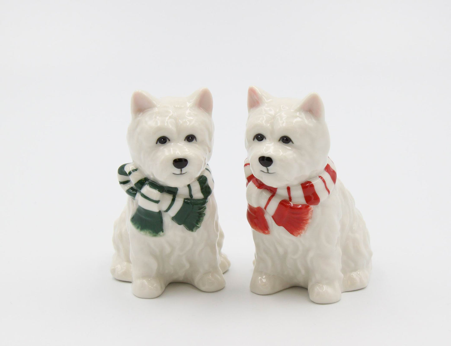 Ceramic Christmas Westie Dog Salt And Pepper Shaker Set, Home Décor, Gift for Her, Gift for Mom, Kitchen Décor, Gift for Dog Lover