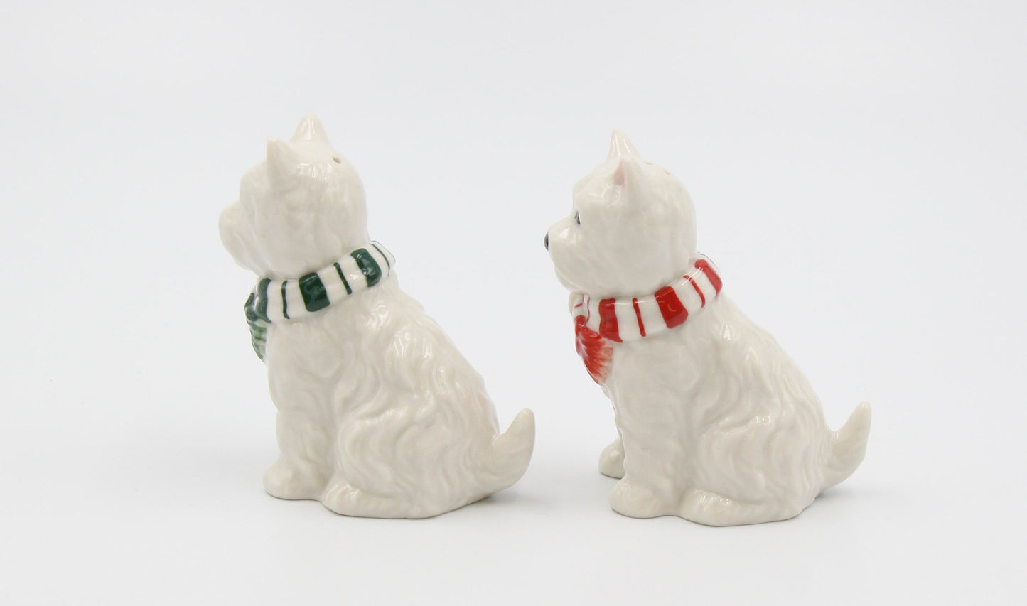 Ceramic Christmas Westie Dog Salt And Pepper Shaker Set, Home Décor, Gift for Her, Gift for Mom, Kitchen Décor, Gift for Dog Lover