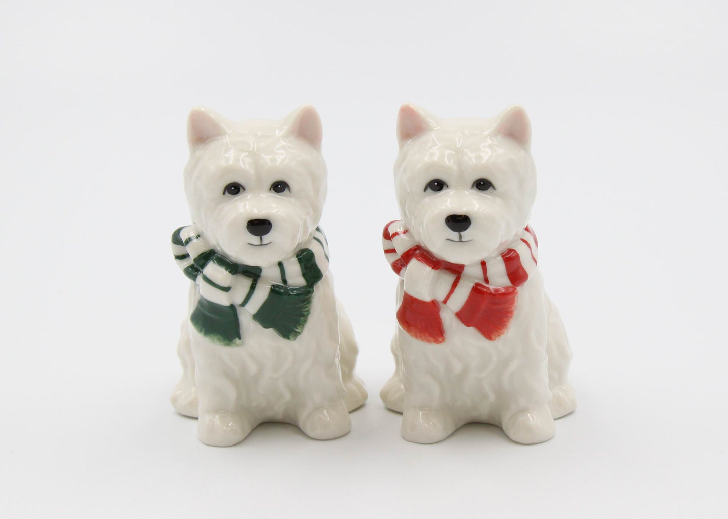 Ceramic Christmas Westie Dog Salt And Pepper Shaker Set, Home Décor, Gift for Her, Gift for Mom, Kitchen Décor, Gift for Dog Lover