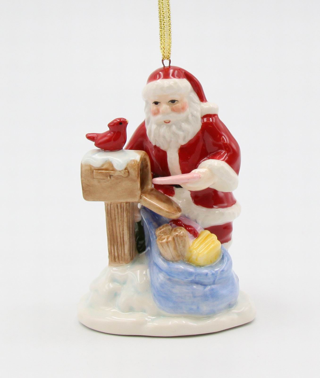 Ceramic Christmas Santa With Mail Box Ornament, Home Décor, Gift for Her, Gift for Mom, Kitchen Décor, Christmas Décor