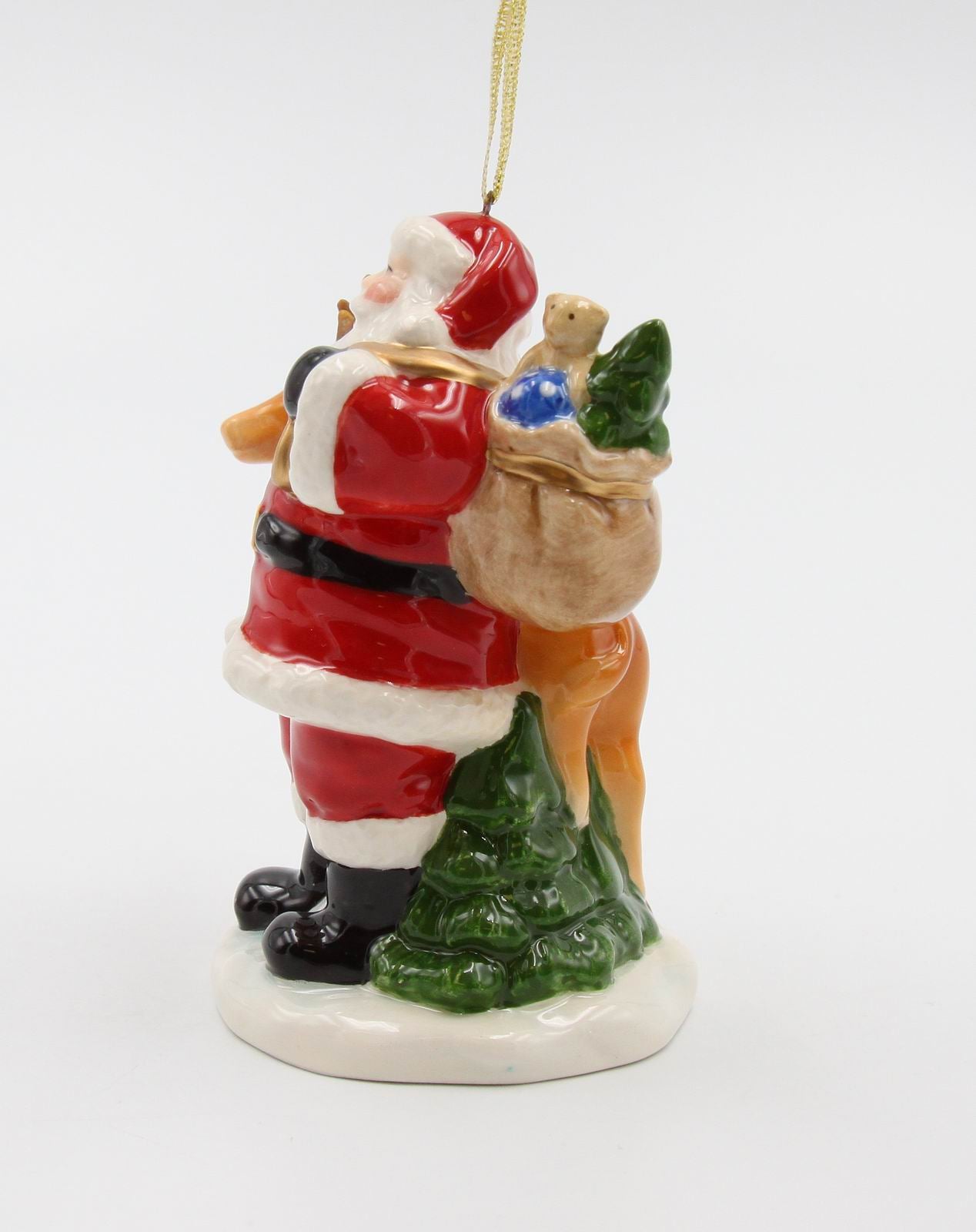 Ceramic Christmas Santa With Reindeer Ornament, Home Décor, Gift for Her, Gift for Mom, Kitchen Décor, Christmas Décor