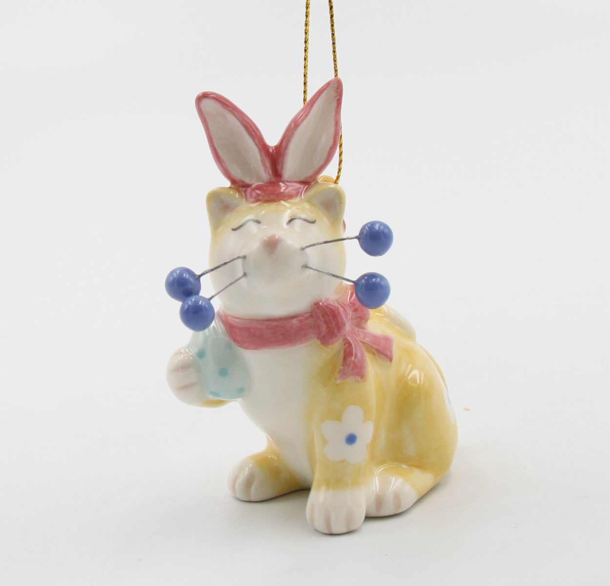 Whisker Cat - Easter Bunny Ornament - kevinsgiftshoppe