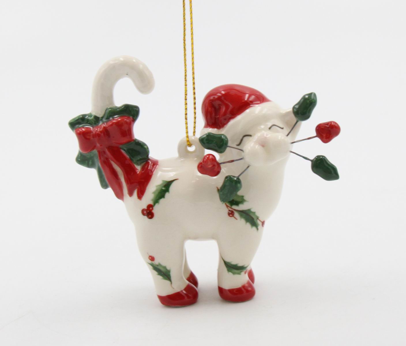 Whisker Cat - Candy Cane Ornament - kevinsgiftshoppe