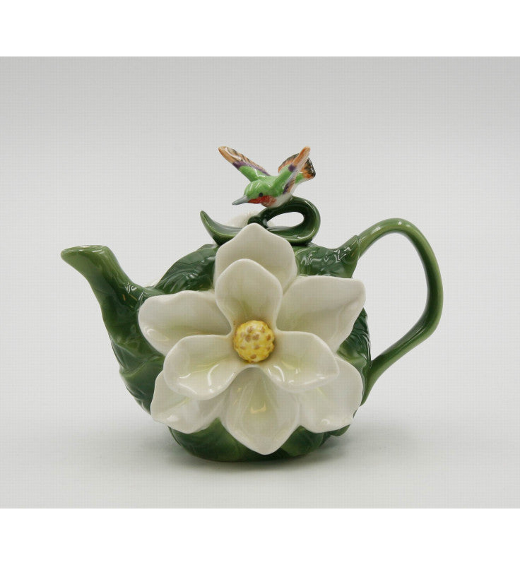 Magnolia with Hummingbird Teapot - kevinsgiftshoppe