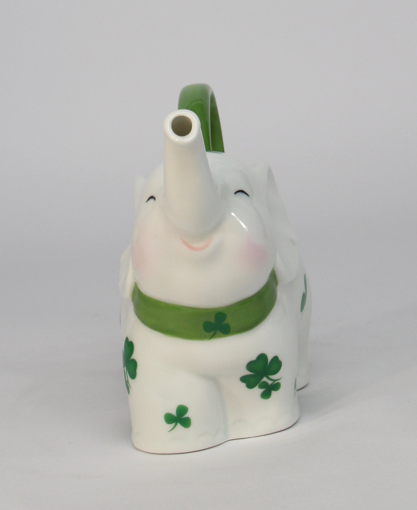 Ceramic Shamrock Design Elephant Teapot, Home Décor, Gift for Her, Gift for Mom, Kitchen Décor, Irish Saint Patrick’s Day Décor