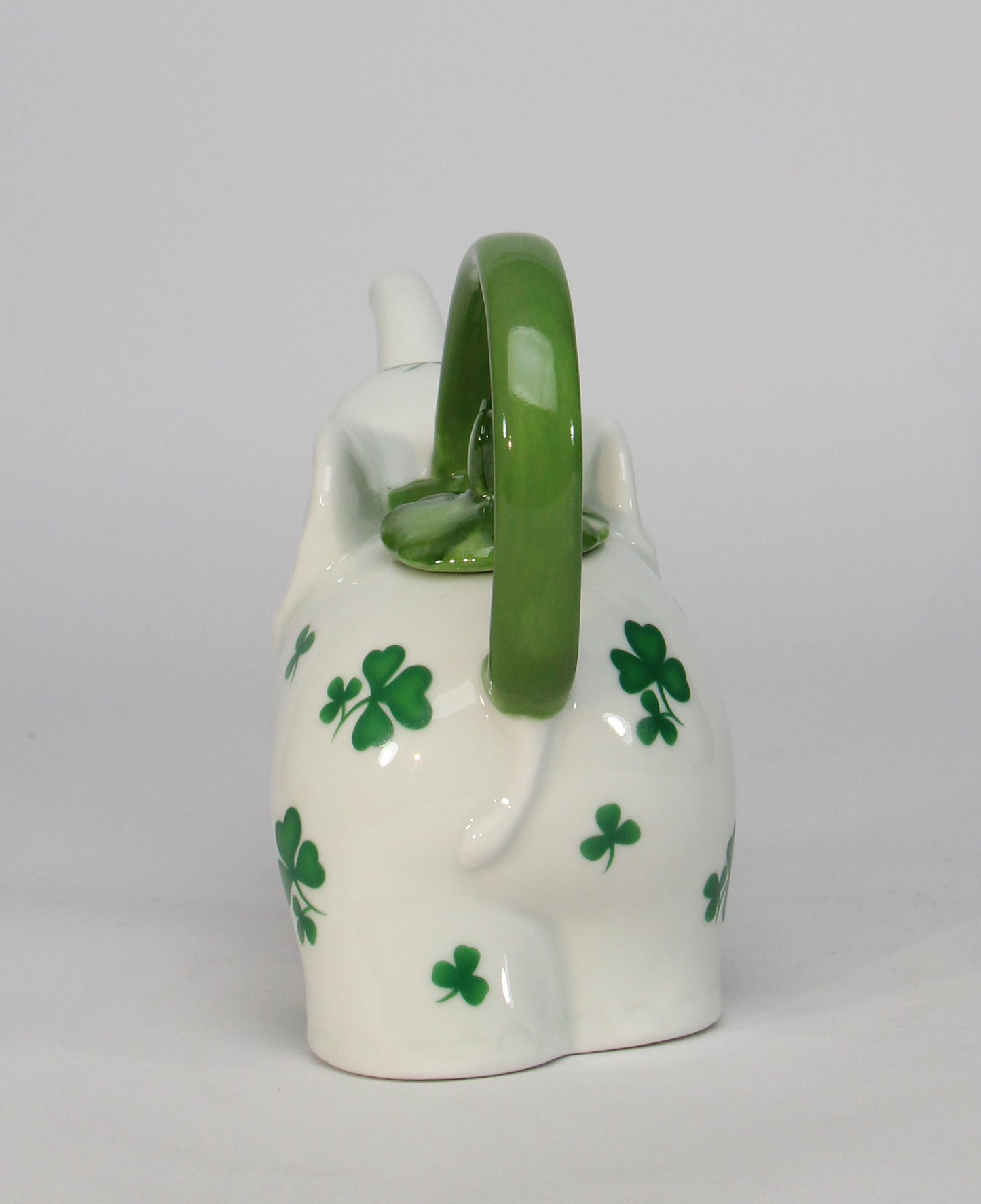 Ceramic Shamrock Design Elephant Teapot, Home Décor, Gift for Her, Gift for Mom, Kitchen Décor, Irish Saint Patrick’s Day Décor