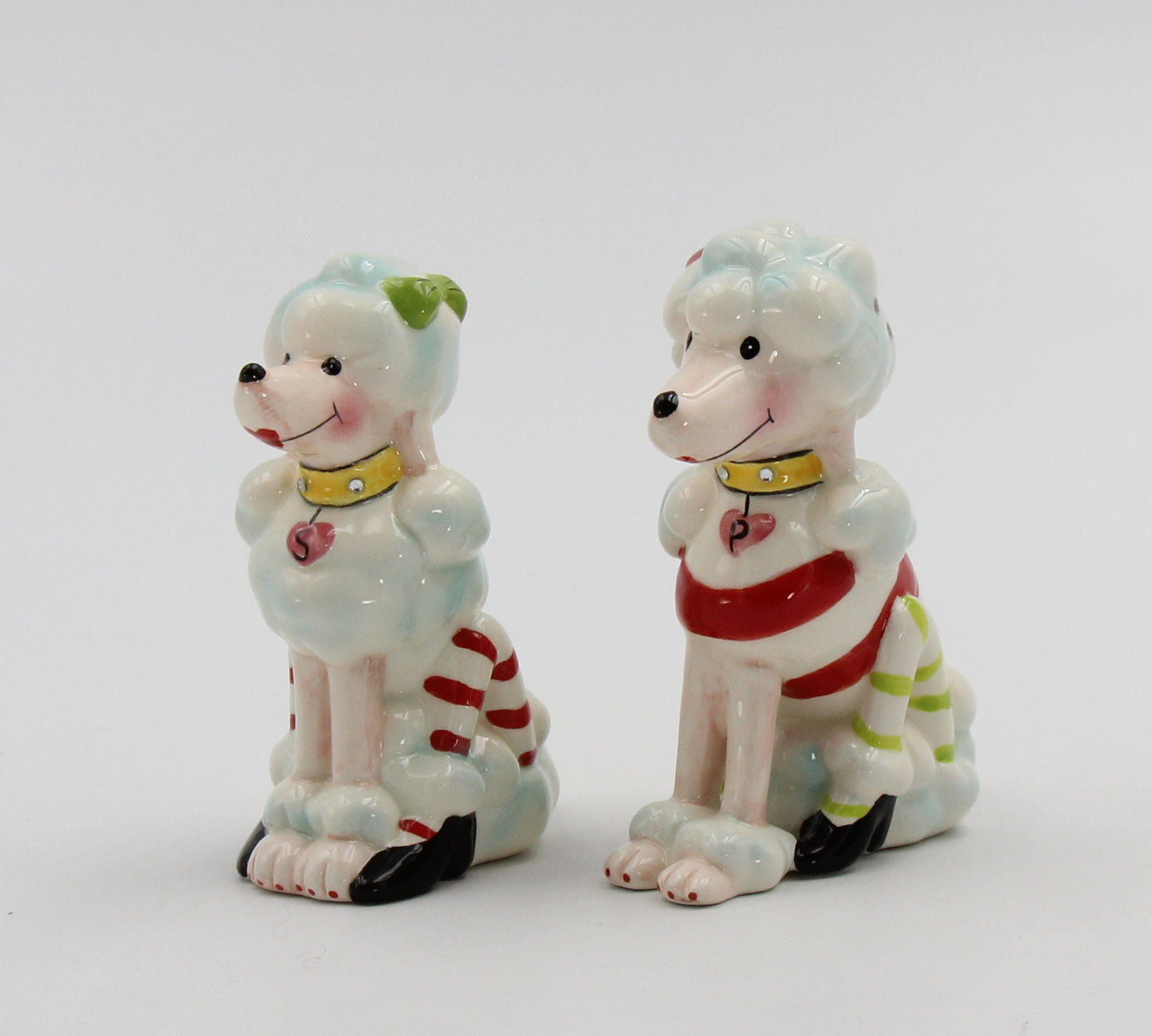 Ceramic Poodle Dogs Christmas Decor Salt and Pepper Shakers, Home Décor, Gift for Her, Mom, Kitchen Décor, Dog Lover Gift, Pet Loss Gift