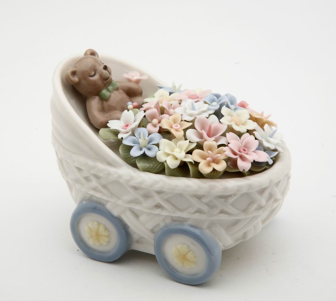 Bear With Flower Buggy - kevinsgiftshoppe