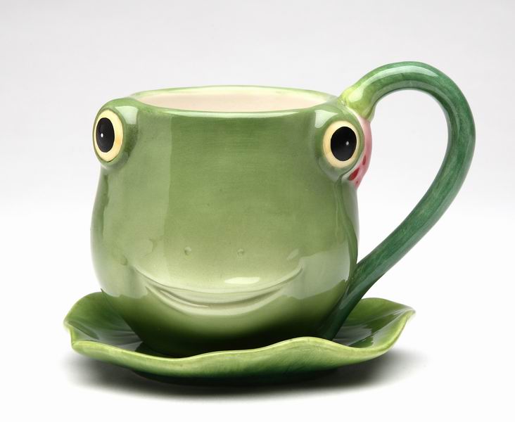 Frog Cup & Saucer, Frog Teacup - kevinsgiftshoppe