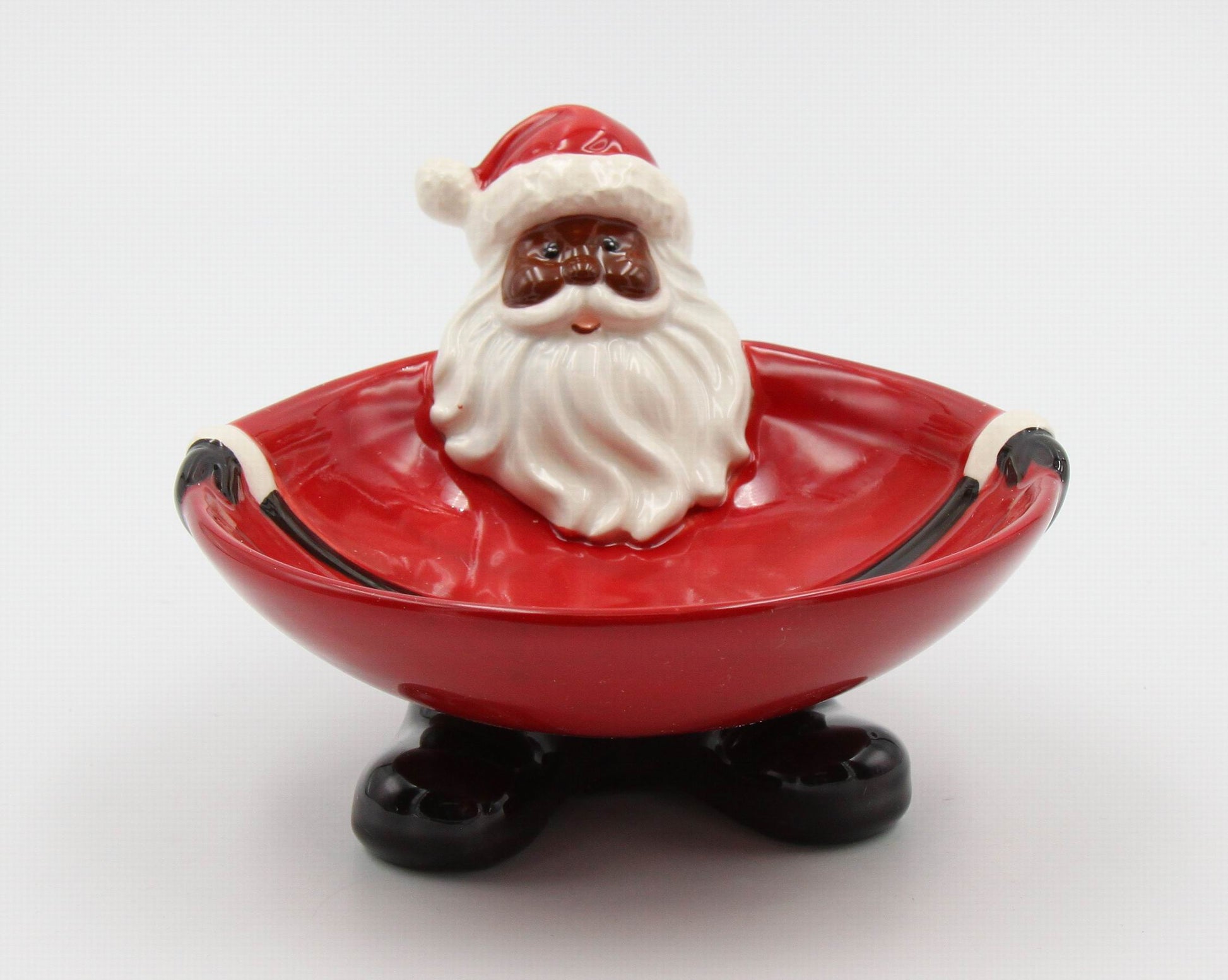 kevinsgiftshoppe Ceramic African American Santa Sugar And Creamer