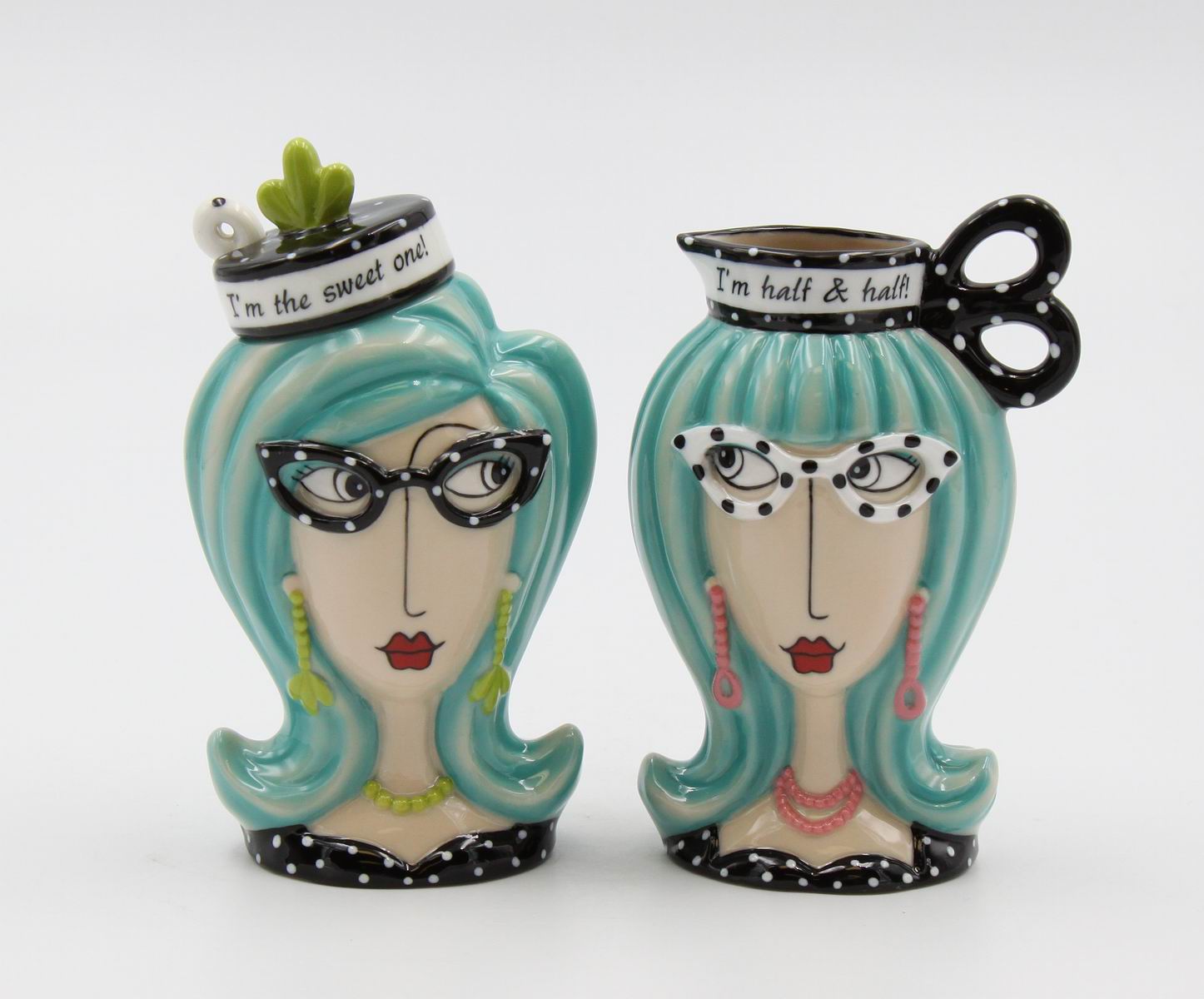 Lady Sugar And Creamer With Spoon - kevinsgiftshoppe