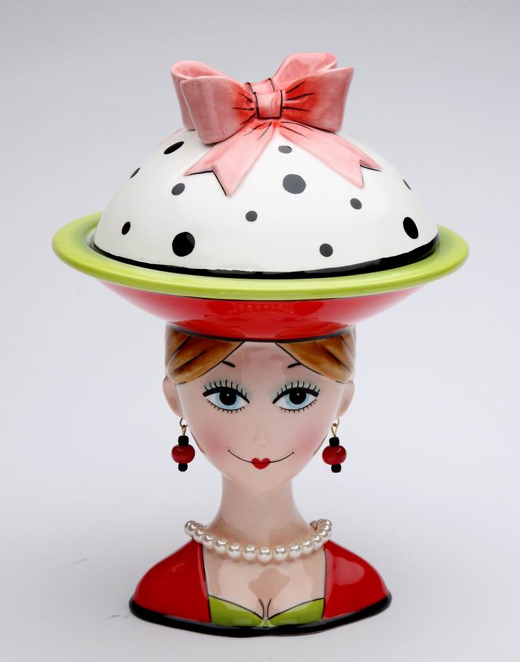 Ceramic Lady with Serving Bowl on Head, Home Décor, Gift for Her, Gift for Mom, Gift for Friend or Coworker, Kitchen Décor