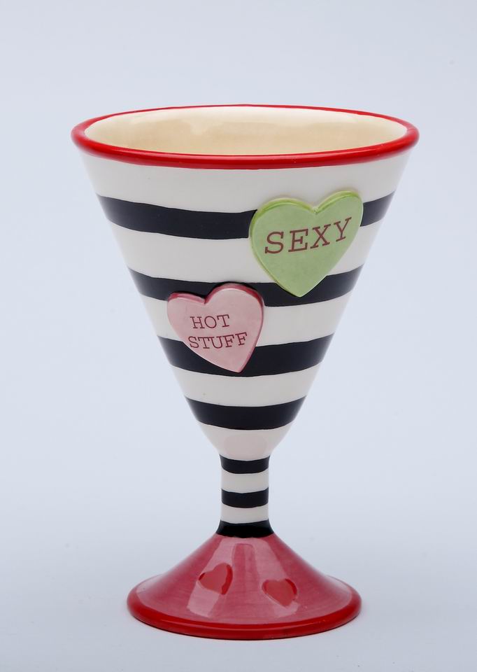 Happy Heart Set Of 2 Martini Cup - kevinsgiftshoppe