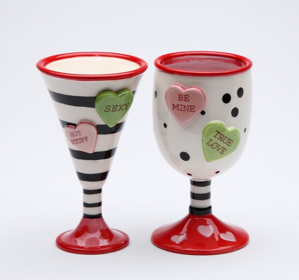 Happy Heart Wine & Martini Salt & Pepper - kevinsgiftshoppe