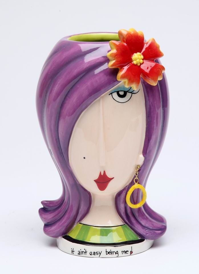 Lady With Flower Makeup Holder - kevinsgiftshoppe