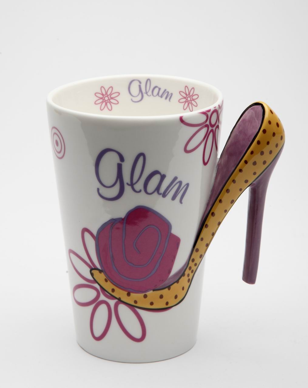 Ceramic Glam Dotted High Heels Mug, Home Décor, Gift for Her, Mom, Friend, or Coworker, Kitchen Décor, Office Decor