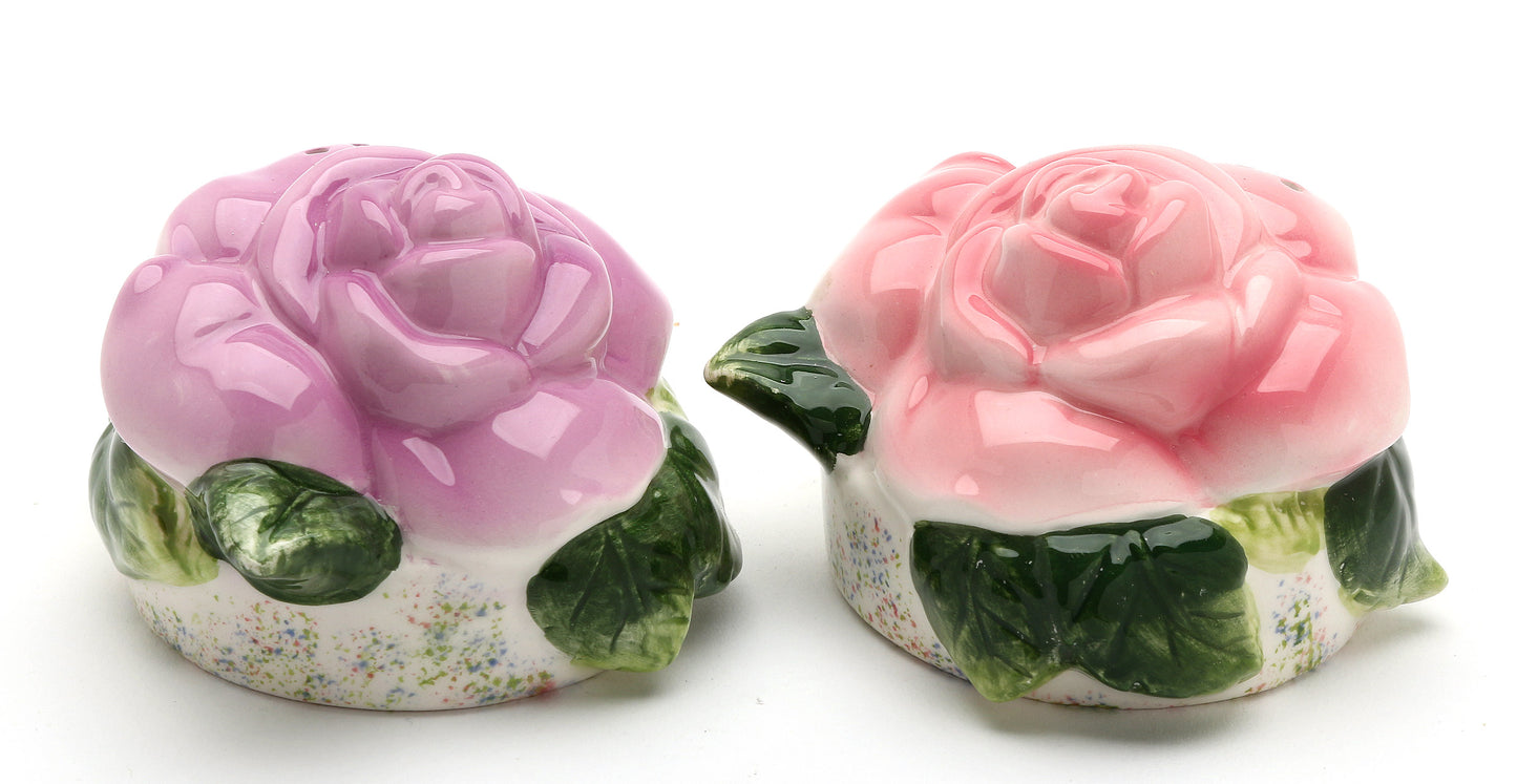 Pink And Purple Rose Salt & Pepper - kevinsgiftshoppe