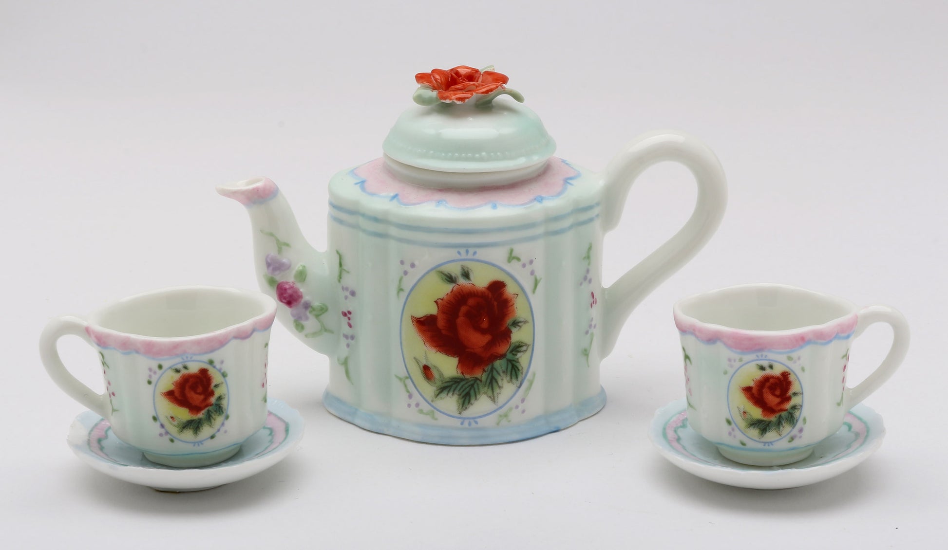 Red Rose Mini Tea Set-5 Piece Set - kevinsgiftshoppe