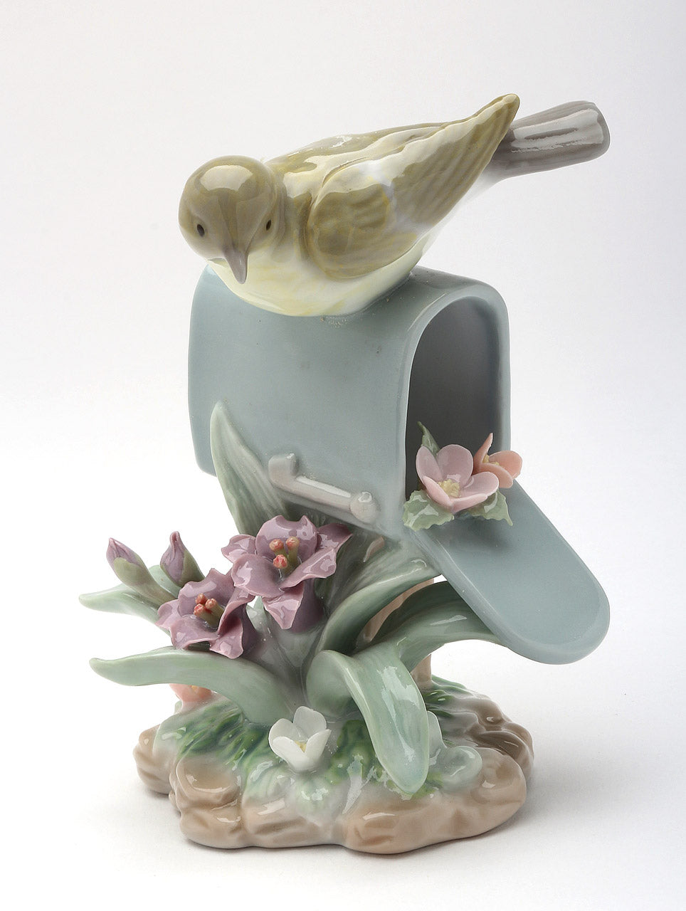 Ceramic Warbler Bird On Mailbox, Home Décor, Gift for Her, Gift for Mom, Kitchen Décor, Birdwatcher Gift, Vintage Decor