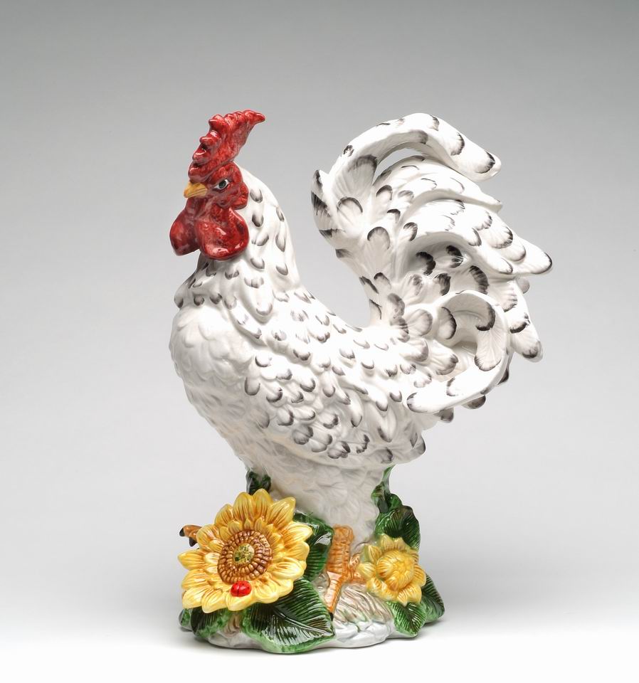 Large Rooster Sunflower White - kevinsgiftshoppe