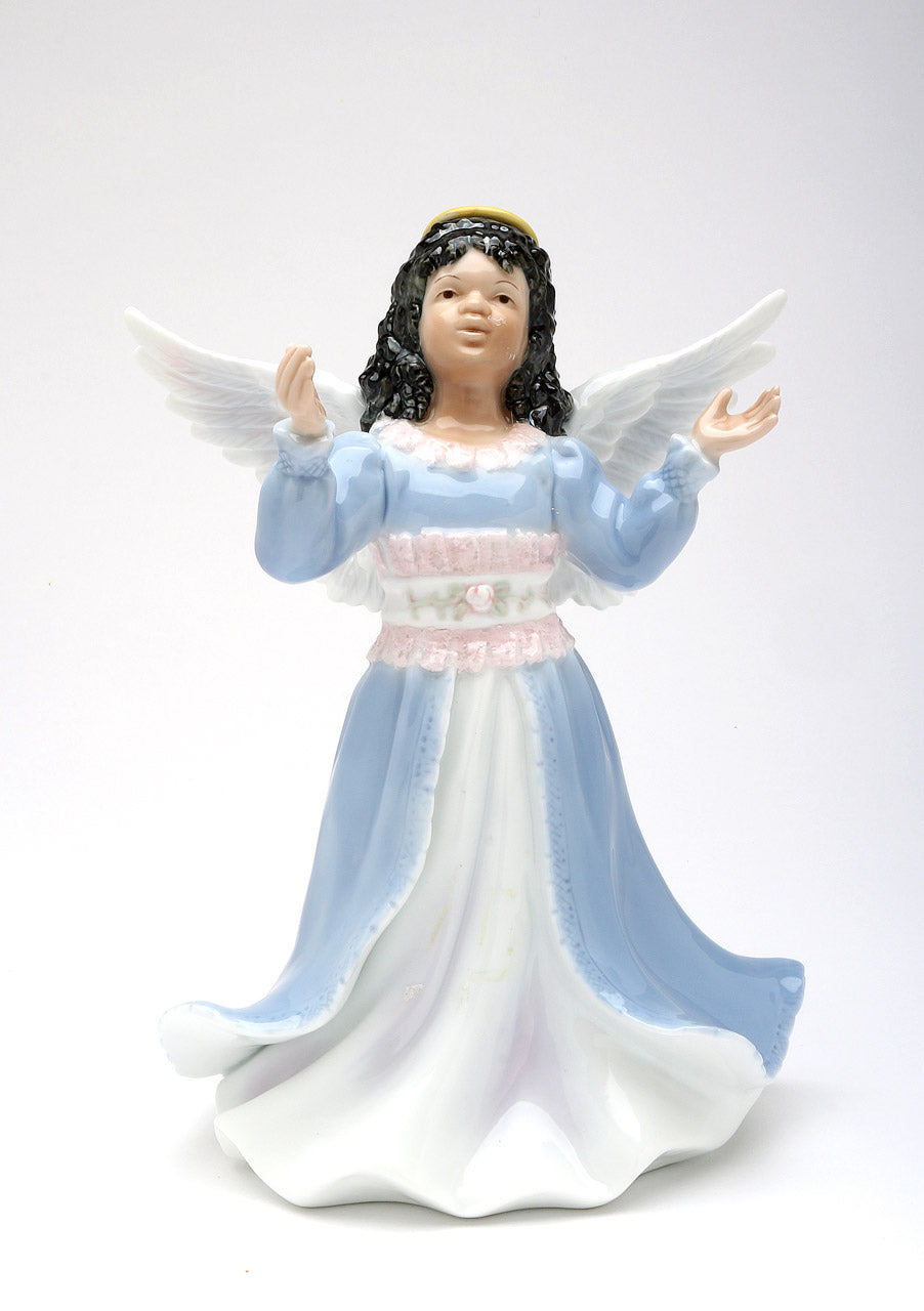 Lighted Little African American Angel Girl - kevinsgiftshoppe