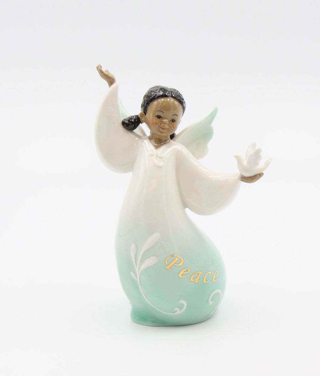 African American Large Angel Girl With Dove - kevinsgiftshoppe