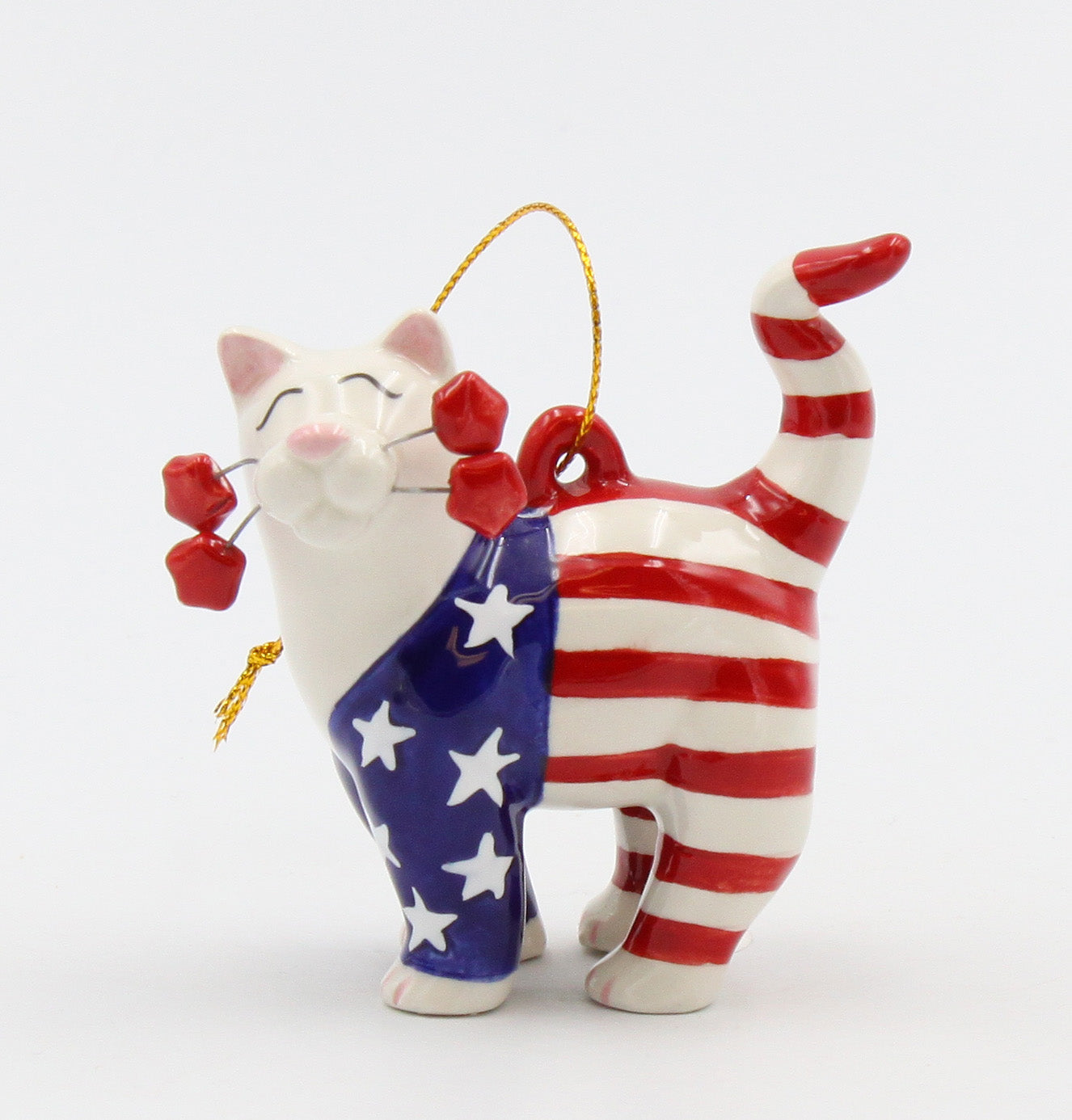 Whisker Cat - Patriotic Cat Ornament - kevinsgiftshoppe