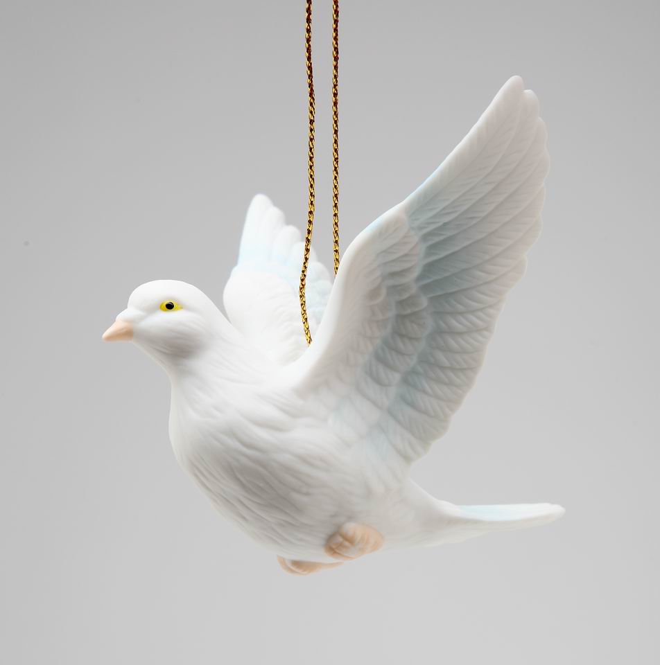 Christmas Decor Hand Crafted White Peace Dove Ornament, Home Décor, Gift for Her, Wedding Decor, Christmas tree Décor, Wall Decor