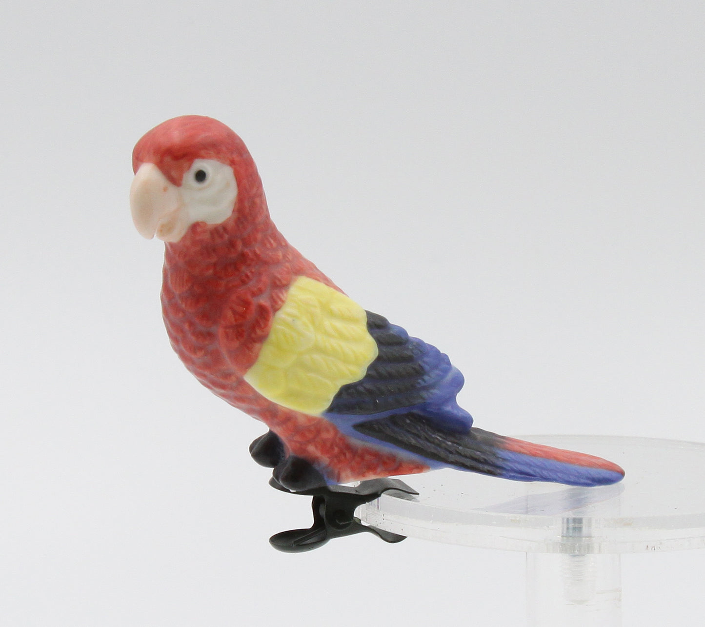 Birdhouse Decor Ceramic Parrot Clip-on (Clip attached)