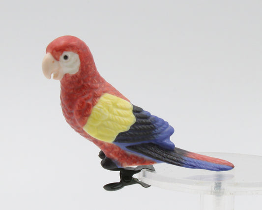 Birdhouse Decor Ceramic Parrot Clip-on (Clip attached)
