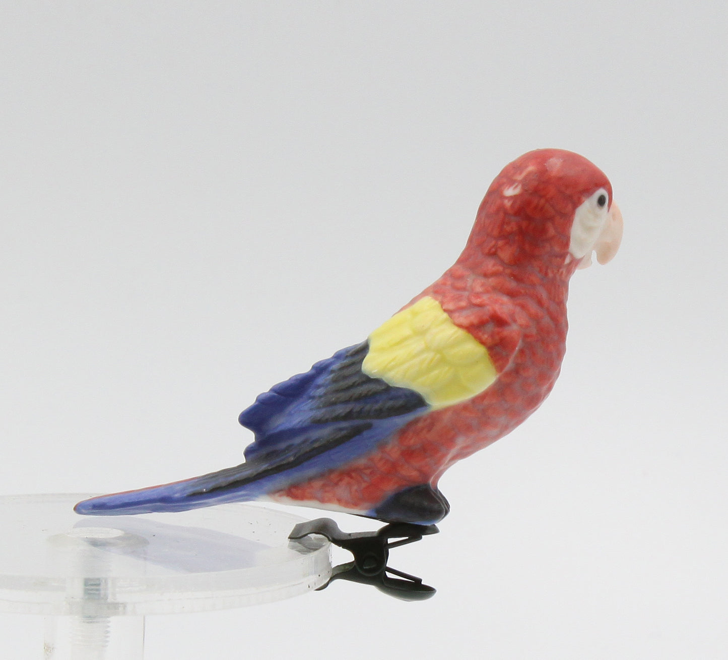 Birdhouse Decor Ceramic Parrot Clip-on (Clip attached)