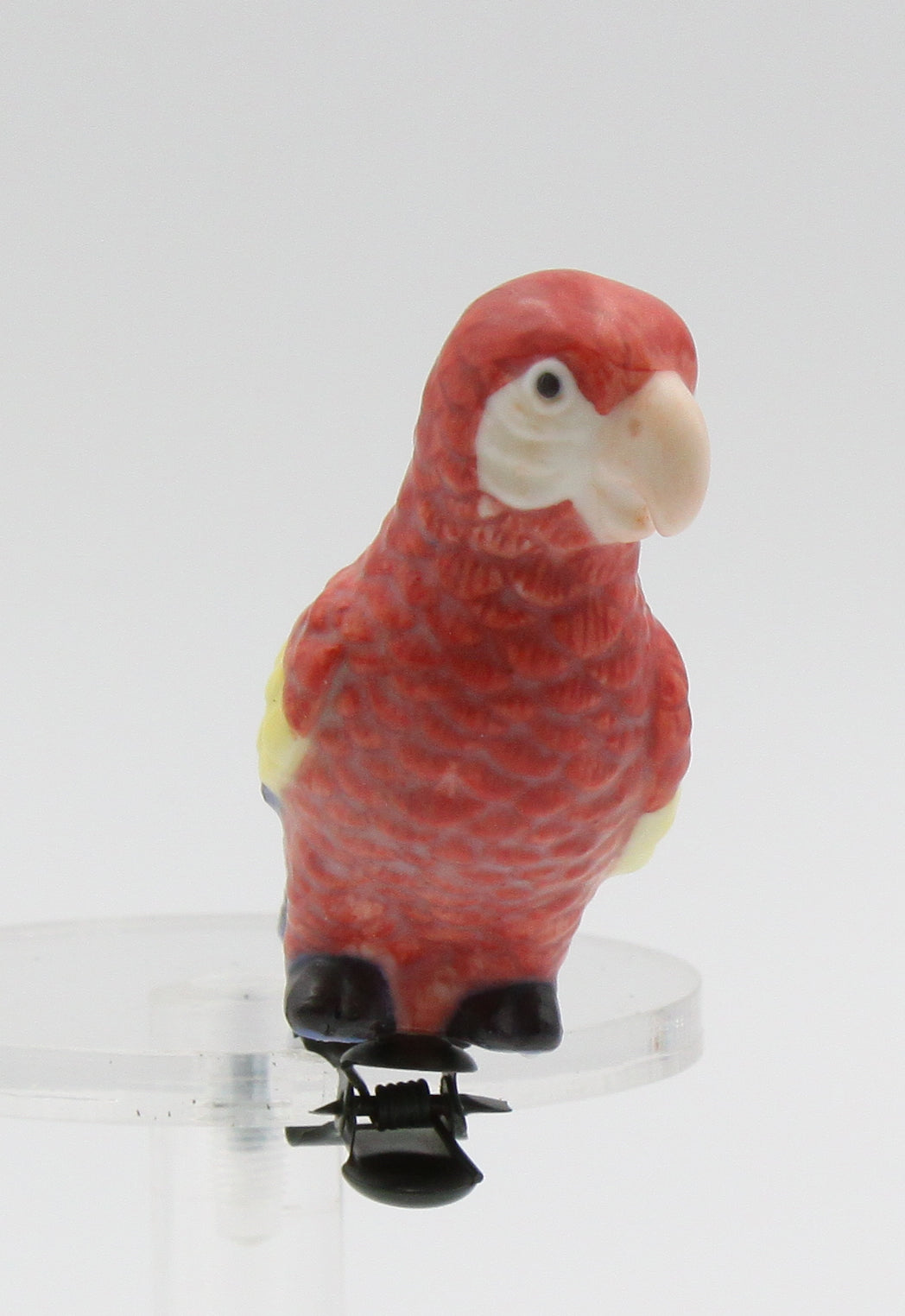 Birdhouse Decor Ceramic Parrot Clip-on (Clip attached)