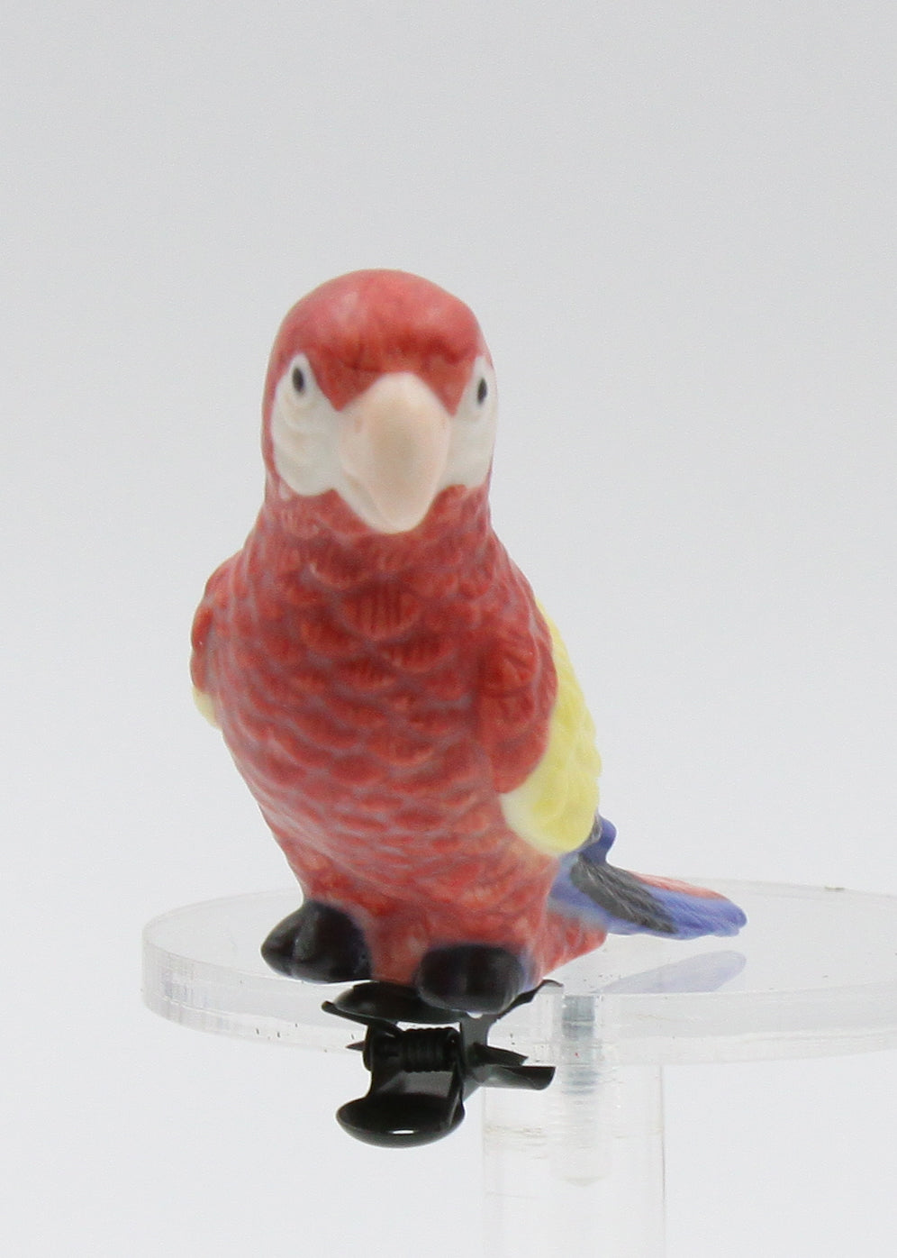 Birdhouse Decor Ceramic Parrot Clip-on (Clip attached)